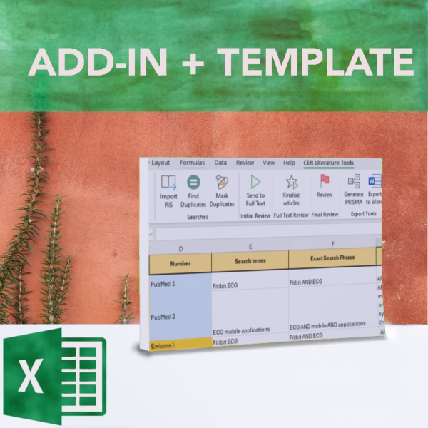 CER Literature Tool: Excel Add-In and Template
